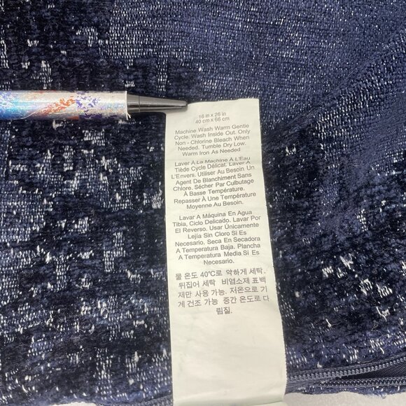 2 Pottery Barn Maddie Medallion Textured Lumbar Heavy Pillow Cover Blue Red - Picture 7 of 7